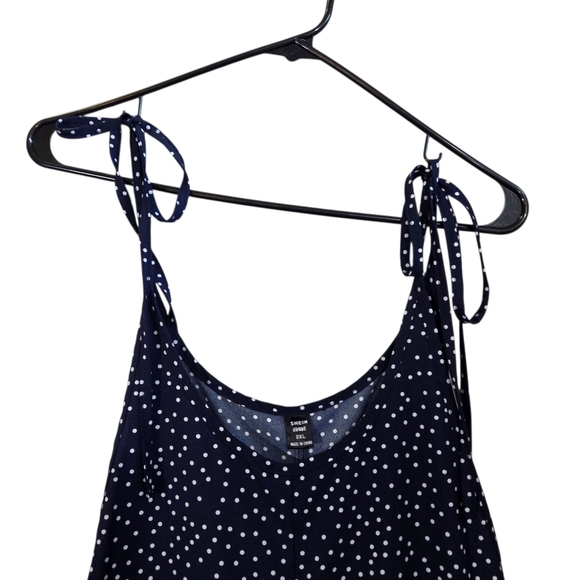 SHEIN Navy Polka Dot Wide Leg Jumpsuit Size 0XL - Picture 3 of 6